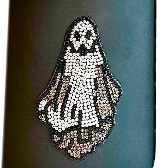 3 Matte Black Glass Storage Containers Crystal Embellished Apothecary Jars NIB - Picture 4 of 7